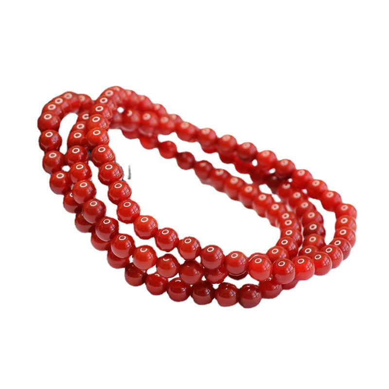 Red agate full red bracelet 108 beads necklace south red MN2041411 