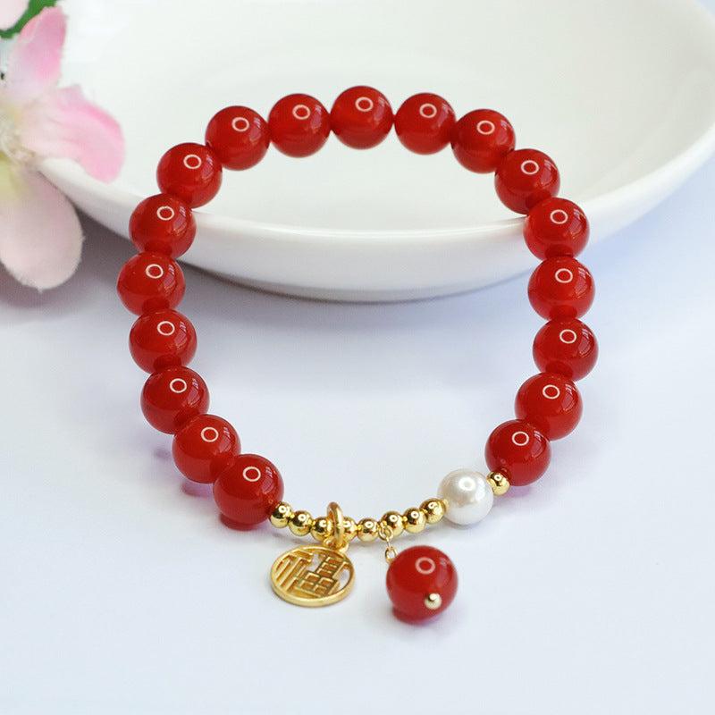 Natural red agate bracelet Acacia Doufu brand lifting bracelet for women MN4011503