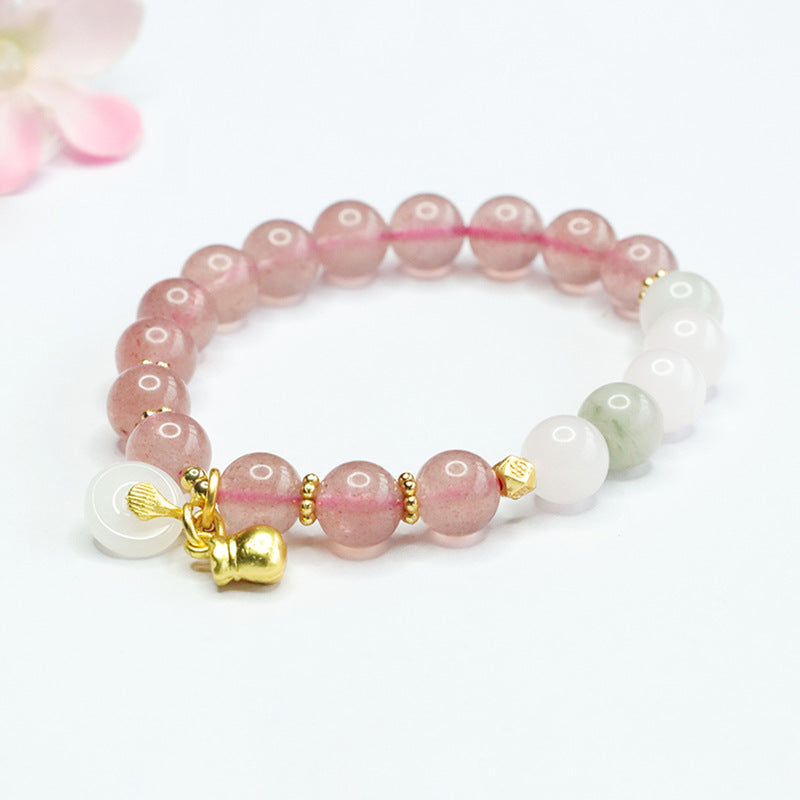 Natural Strawberry Crystal Bracelet Chain Tianshan Cui Bracelet Ancient Style Live Broadcast Hot Products Wholesale Delivery CB4060405 