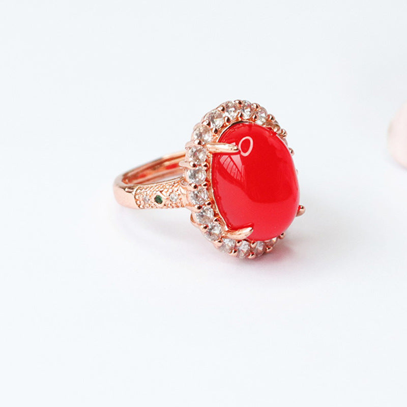 Natural red agate ring pigeon blood carnelian ring ring for women MN3100801