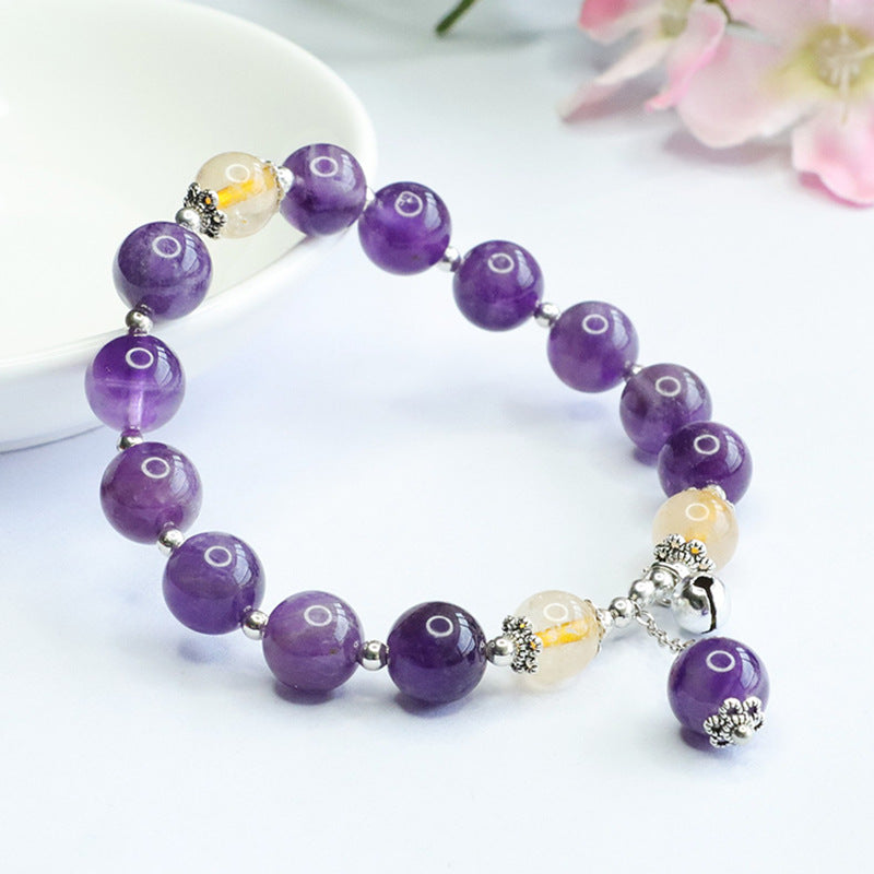 Natural Amethyst Bell Bracelet Blonde Crystal Bracelet Colorful Treasure CB3071802 