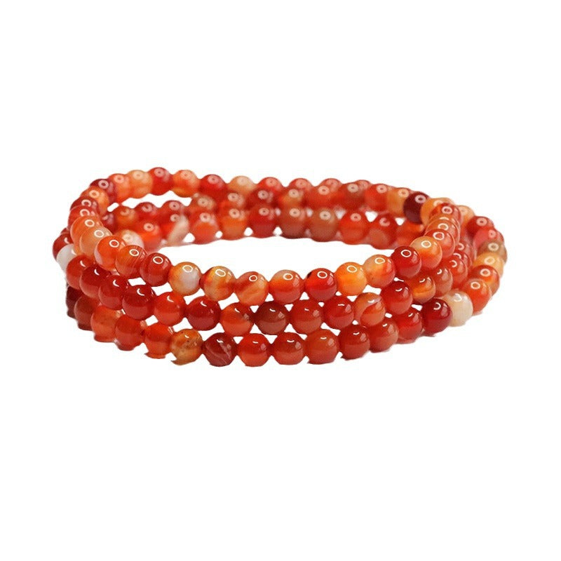 Red sardonyx 108 beads necklace striped chalcedony multi-circle bracelet MN3121401