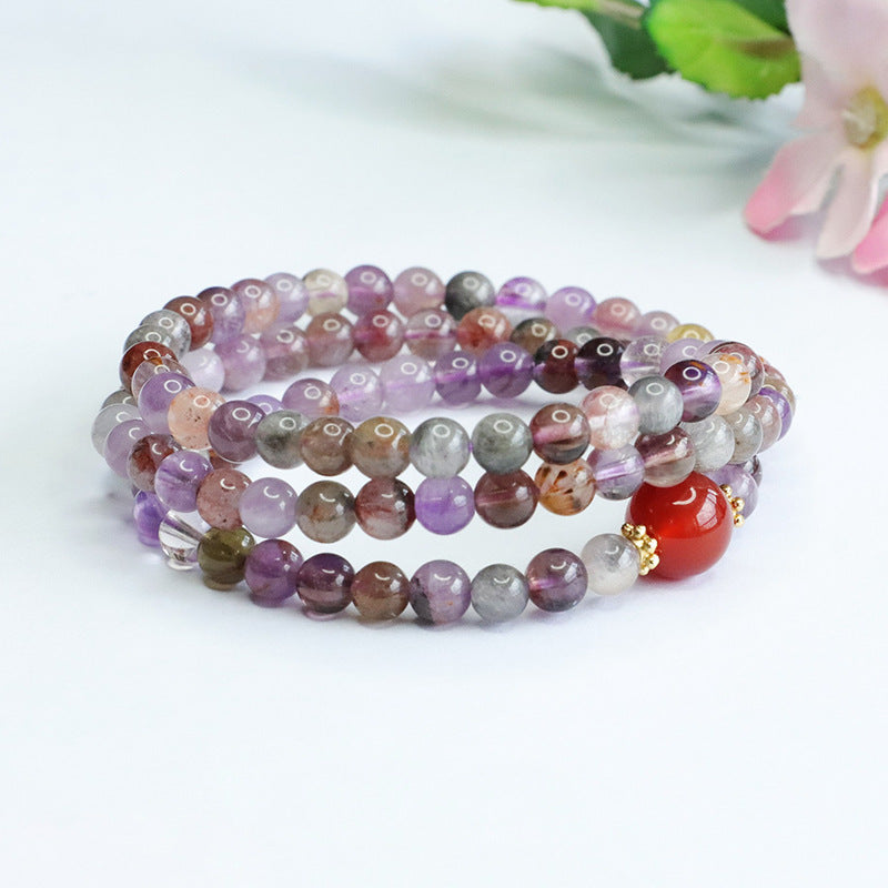 Natural crystal bracelet purple ghost multi-circle bracelet agate bracelet CB3071304