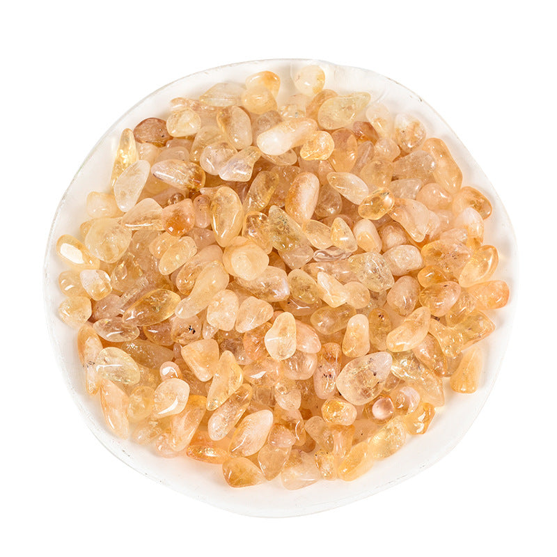 Natural Brazilian citrine gravel fish tank stone for Buddha degaussed crystal gravel 