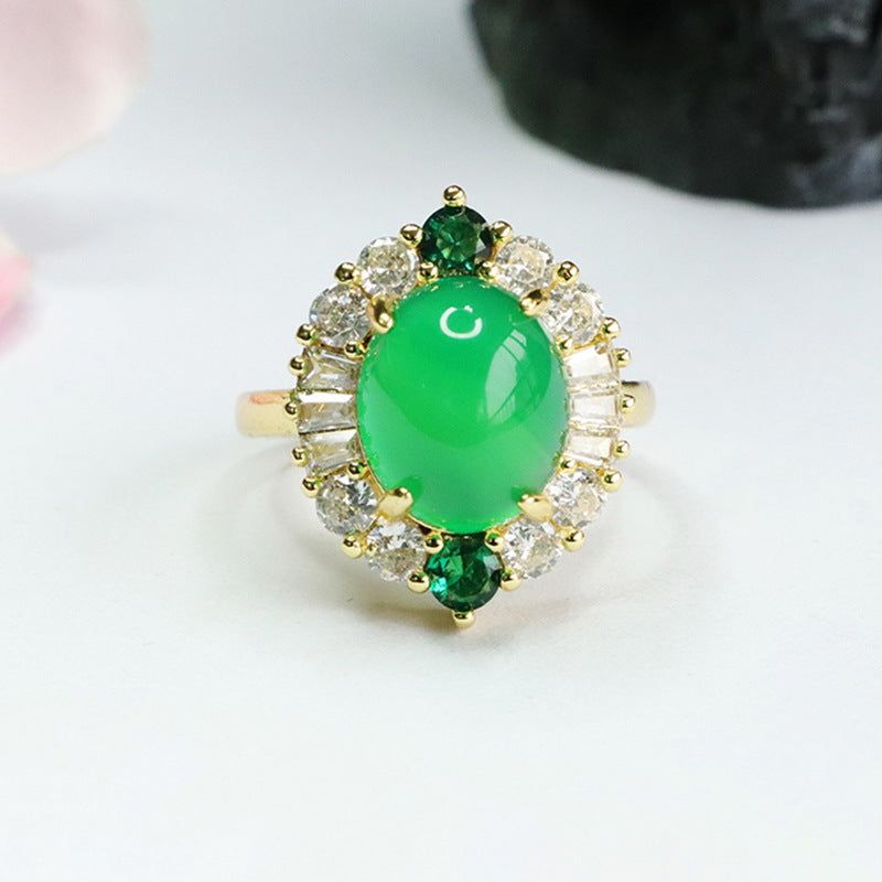 Ice Imperial Chrysoprase Ring Red Agate Ring Jewelry for Women MN4013005 