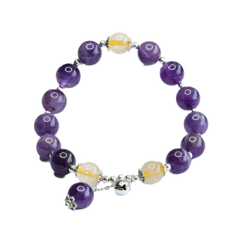 Natural Amethyst Bell Bracelet Blonde Crystal Bracelet Colorful Treasure CB3071802 