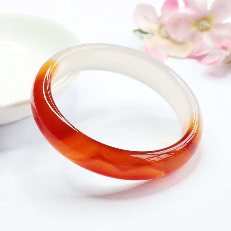 Natural red agate lychee jelly bracelet chalcedony gradient jewelry MN2042013