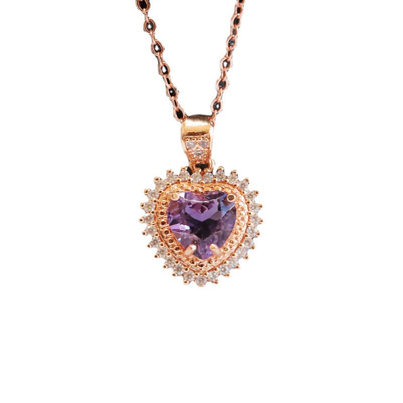 Natural Amethyst Pendant Love Overseas Hot Selling Colorful Jewelry CB2101305 