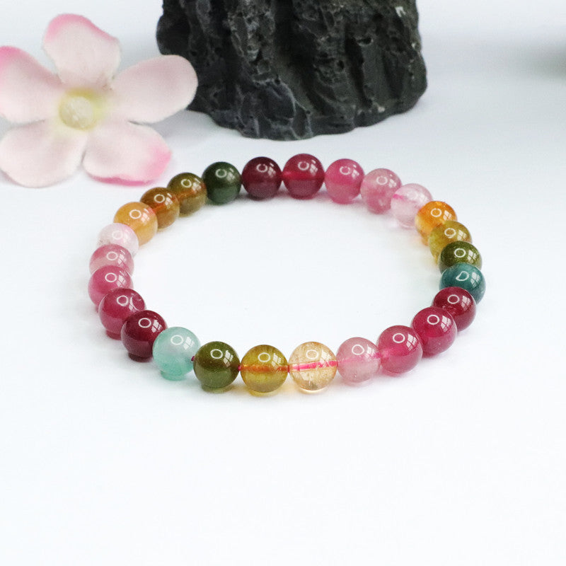 Natural Tourmaline Bracelet Brazilian Old Mine Crystal Colored Jewelry CB2060502 