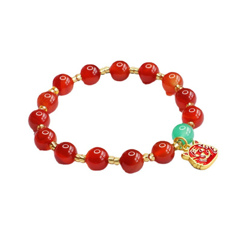 Natural red agate bracelet tiger tiger vigorous chalcedony diy bracelet MN2062301