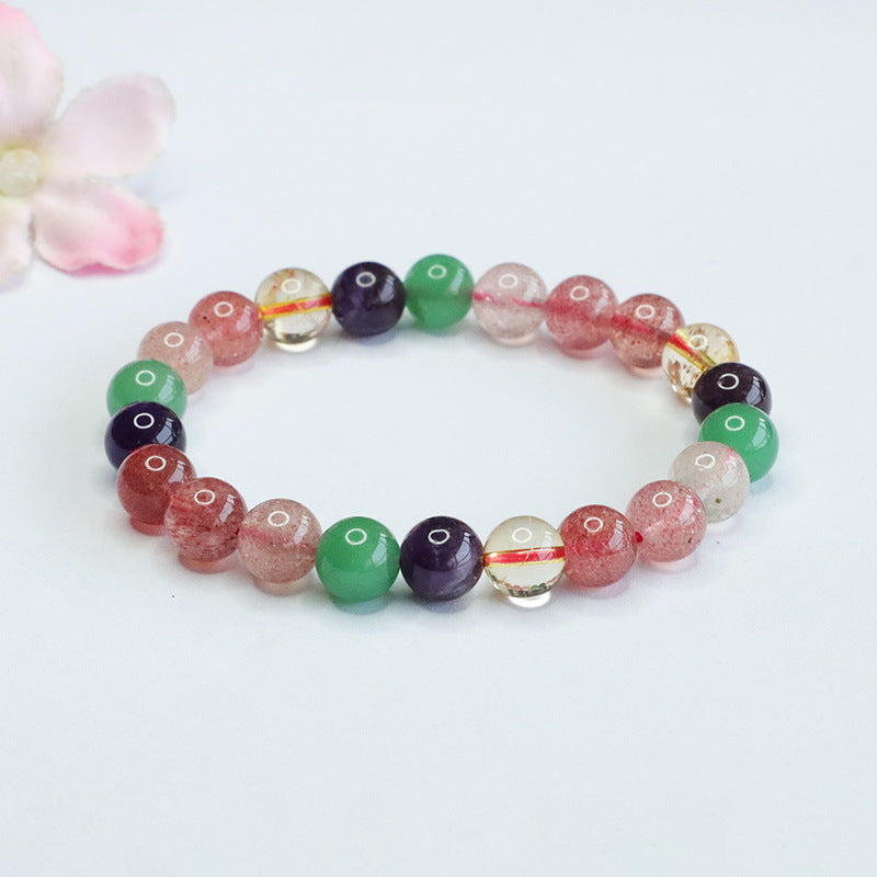 Natural Strawberry Crystal Bracelet Multi-treasure Crystal Bracelet Fashion Colorful Jewelry Live Delivery CB2040802 