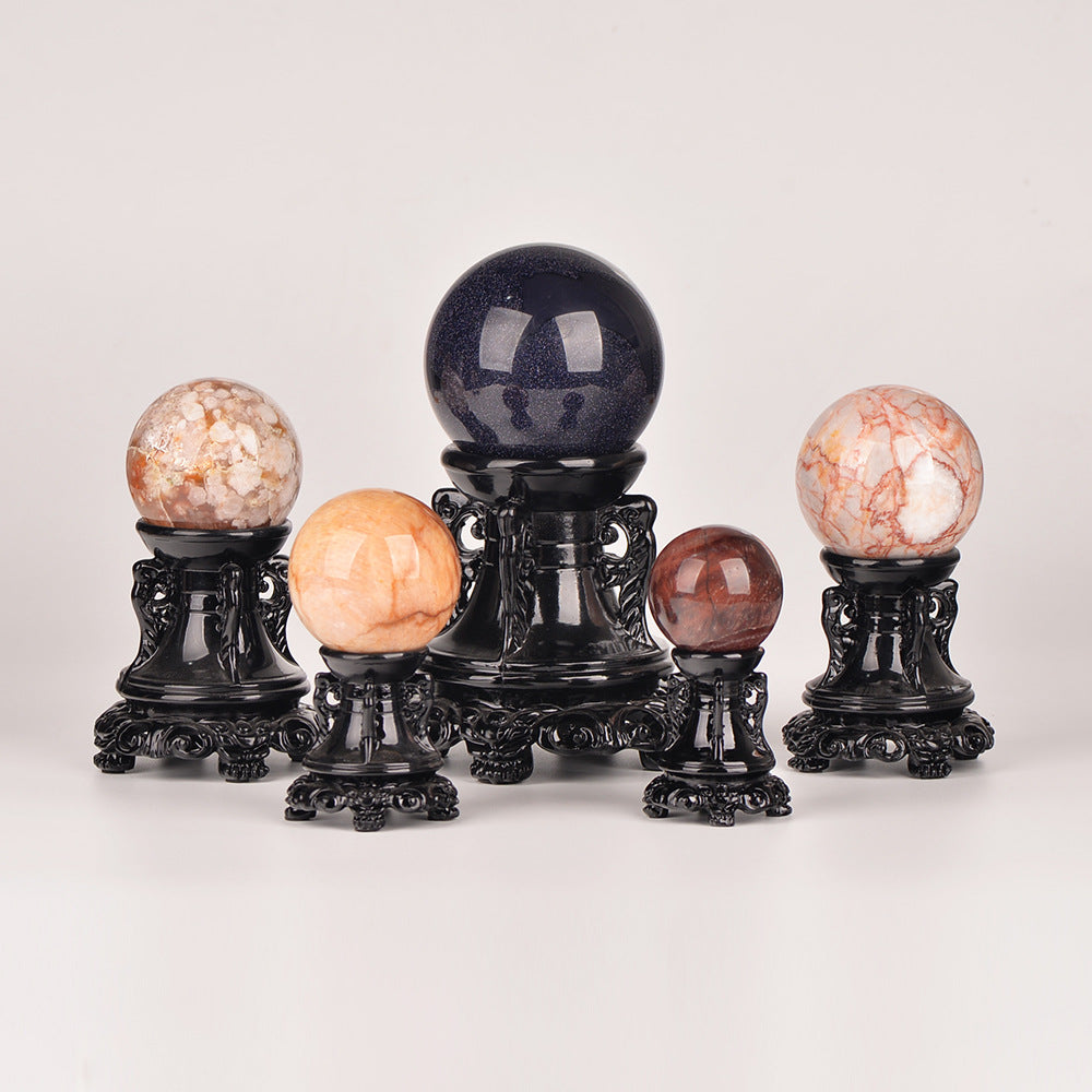 Supply resin crystal ball base cylindrical lace carvings home office feng shui ball ornaments 