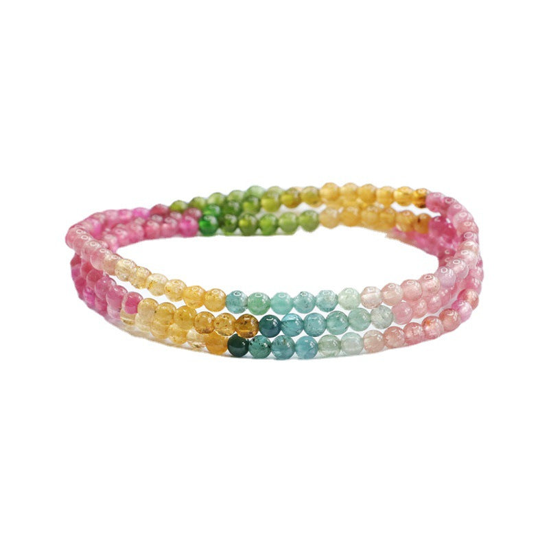 Natural Tourmaline Bracelet Brazilian Rainbow Bracelet Crystal Color Treasure CB2062401 