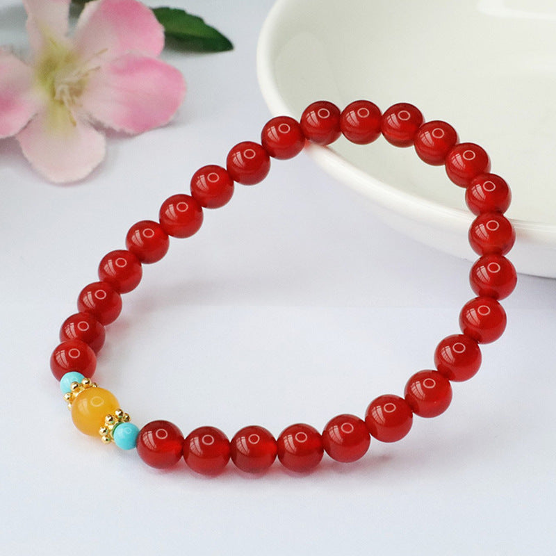 Red agate bracelet amber beeswax bracelet women's palace style jewelry MN3100309