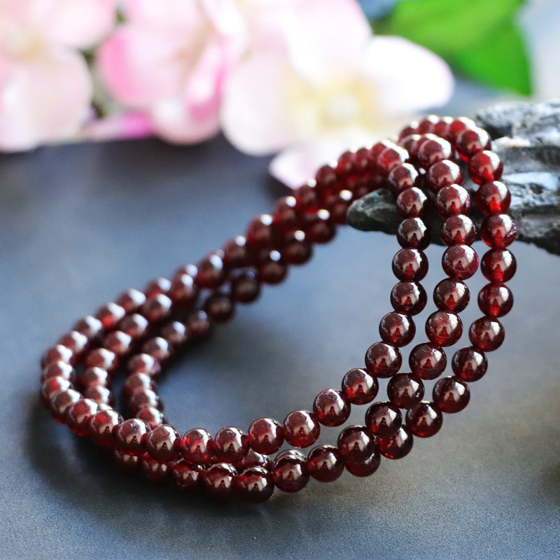 Natural garnet wine red bracelet multi-ring women's stone crystal colorful jewelry gift CB2113009 