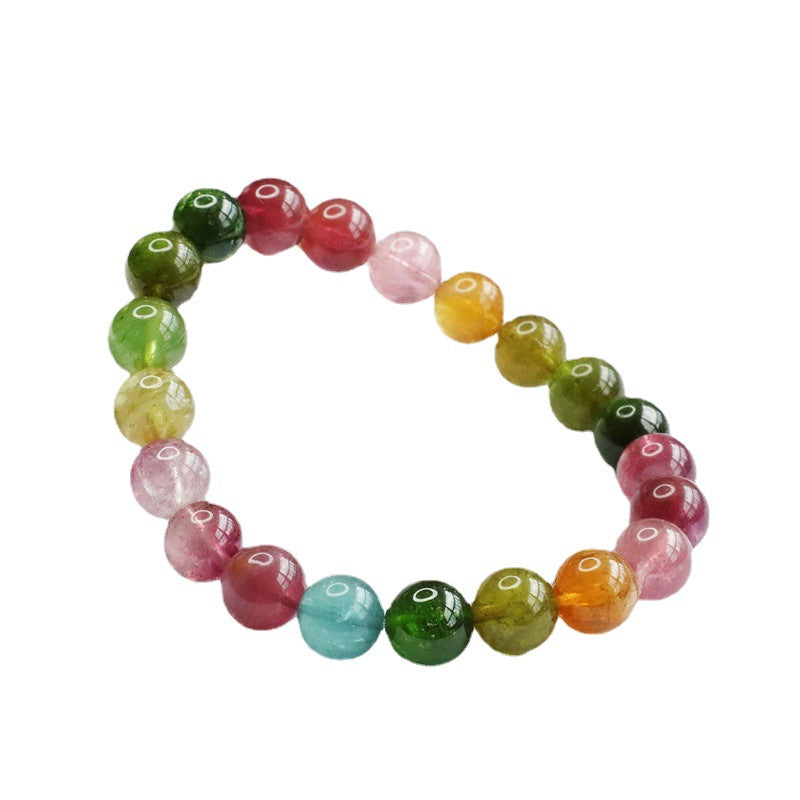 Natural tourmaline bracelet Brazilian old mine rainbow 9m bracelet crystal color treasure supply CB2081608 