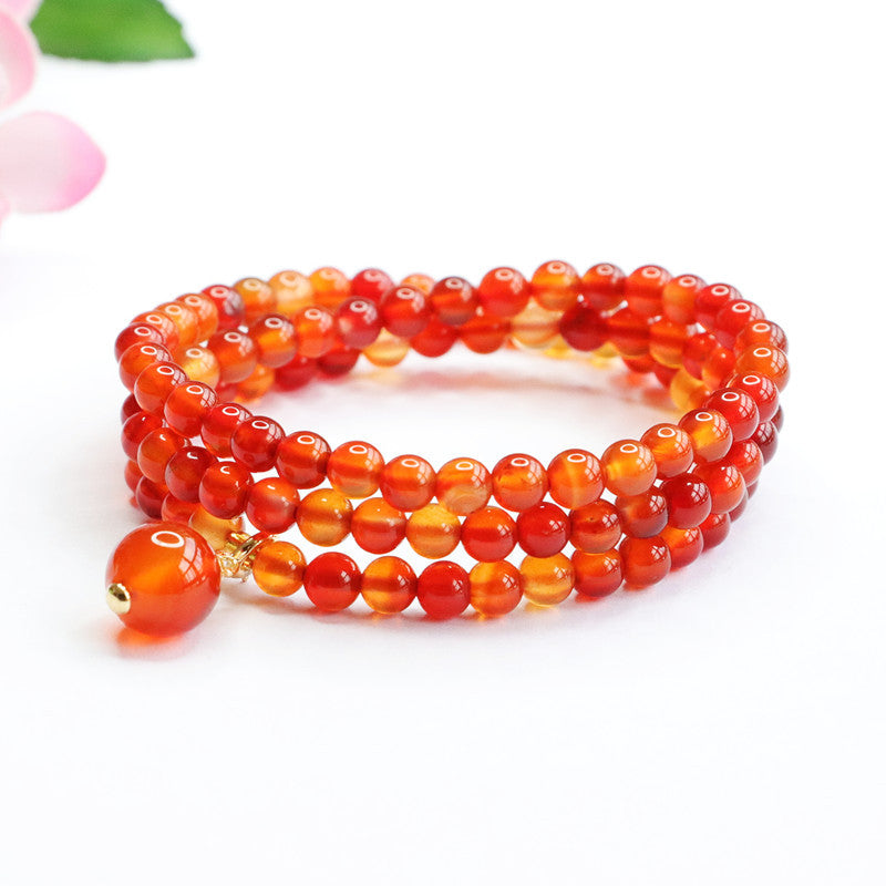 Red Agate Bracelet Chalcedony Acacia Bean Bracelet Jewelry MN2090505