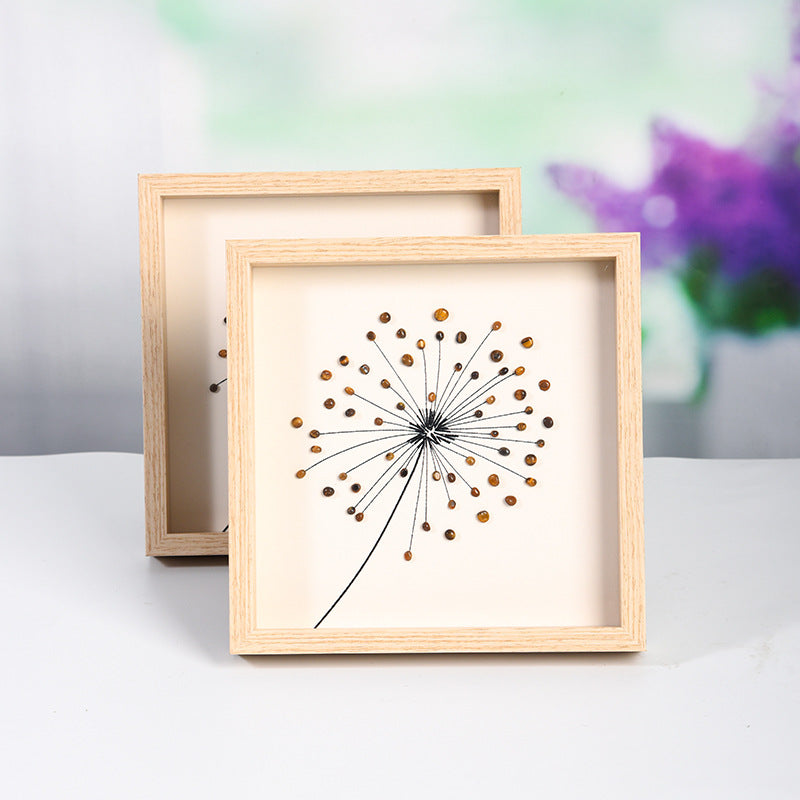 Dandelion raw stone crystal photo frame table setting new tree house picture frame home festive ornament gift 