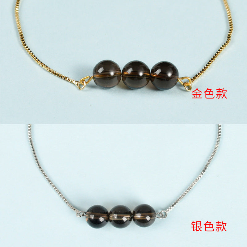 Factory direct sales, simple, fashionable and personalized Sansheng III bracelet, pink crystal tiger eye stone design transfer bead bracelet 