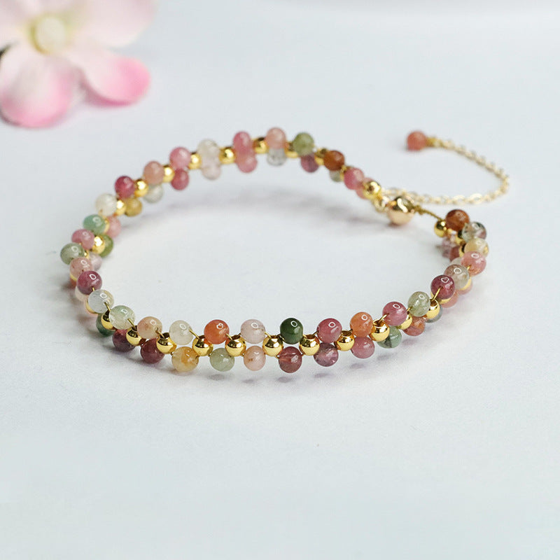 Natural candy color tourmaline bracelet crystal color treasure bracelet jewelry CB4011210 