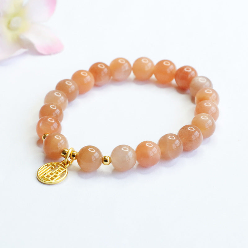 Natural Orange Moonlight Bracelet Sunstone Bracelet Crystal Jewelry CB2102613 