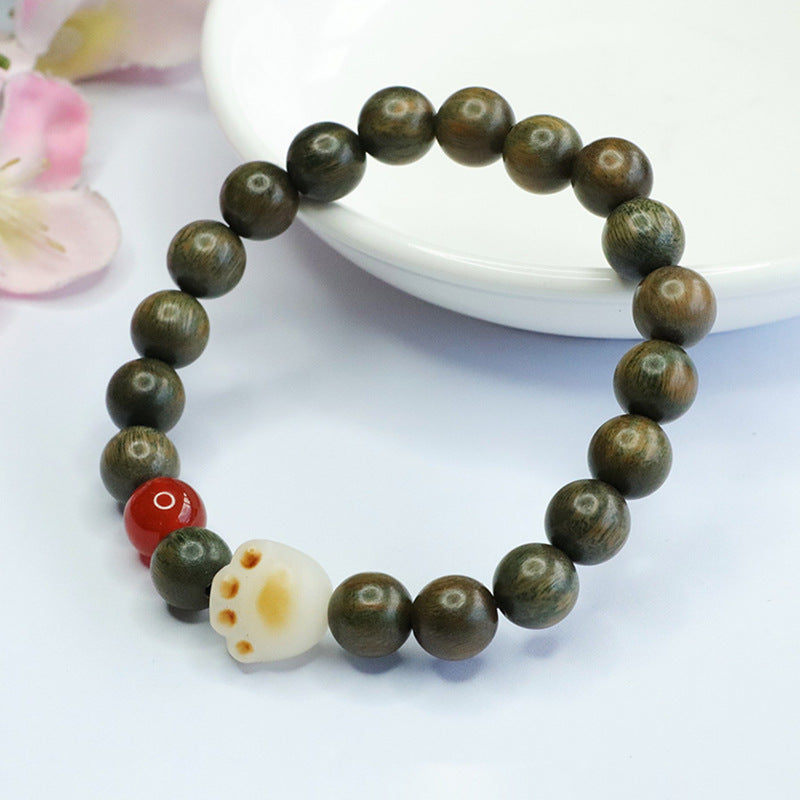 Green Sandalwood Bracelet Women's Bodhi Root Cat Claw Bracelet Toy WW3070801