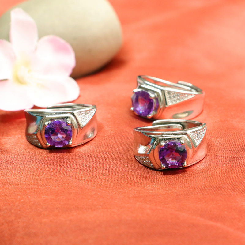 Amethyst Ring Saddle Crystal Ring Jewelry Japanese and Korean Popular Jewelry CB2120136 