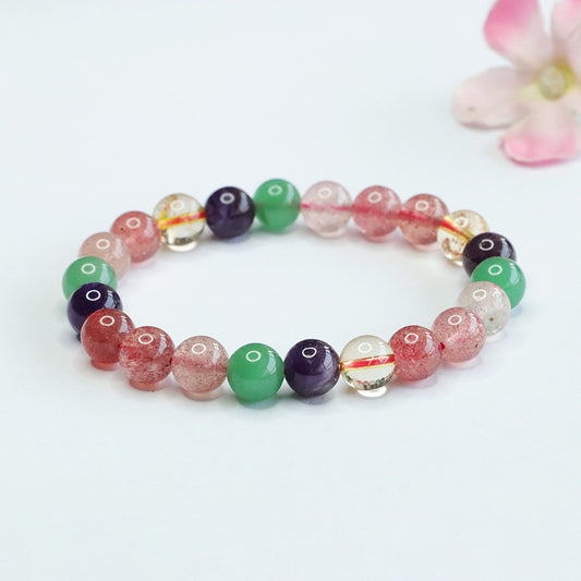 Natural Strawberry Crystal Bracelet Multi-treasure Crystal Bracelet Fashion Colorful Jewelry Live Delivery CB2040802 