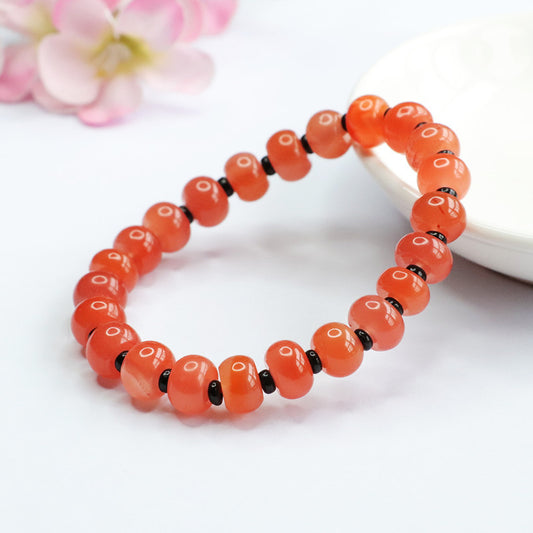 Natural South Red Agate Bracelet Ice Red Abacus Bead Bracelet Jewelry MN2082509 