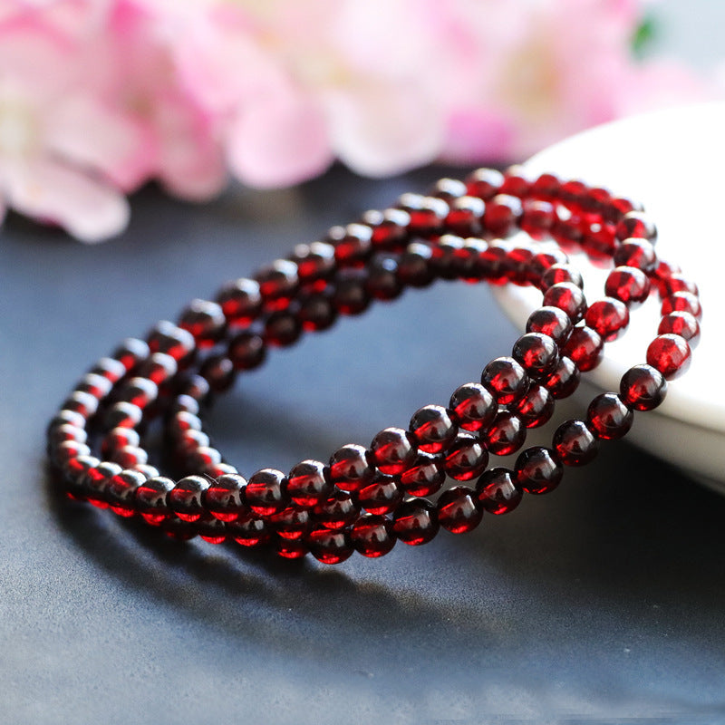 Natural garnet ice-clear wine red bracelet women's stone crystal color jewelry CB2113010 