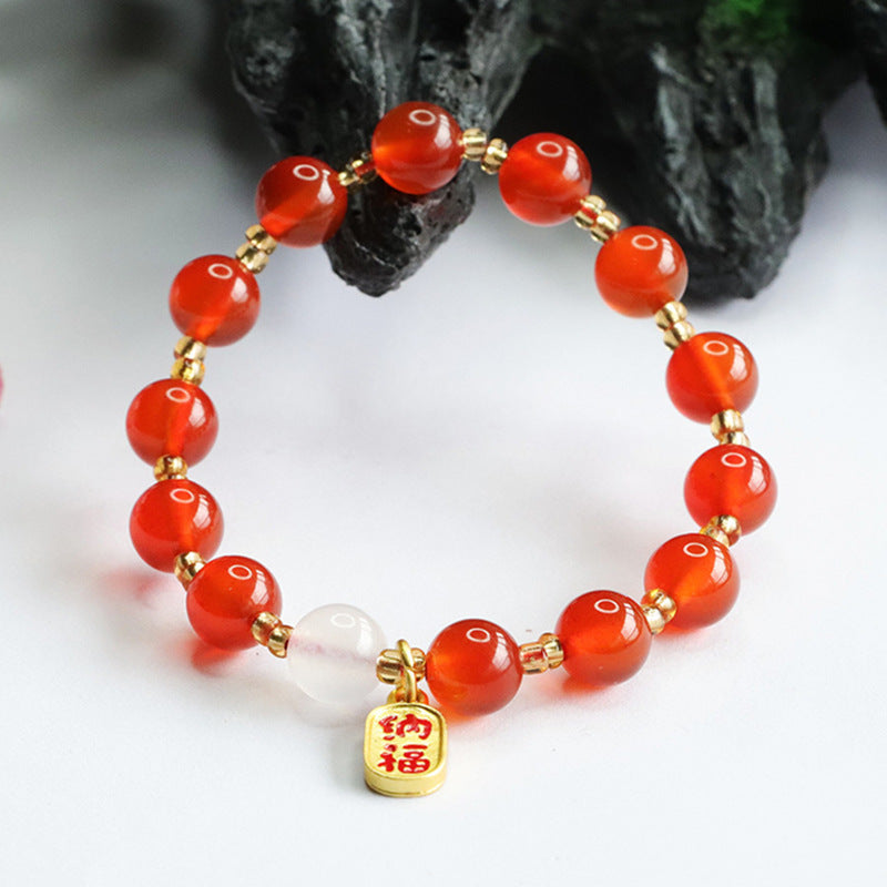 Natural red agate bracelet chalcedony blessing brand bracelet national fashion jewelry welfare MN4061201