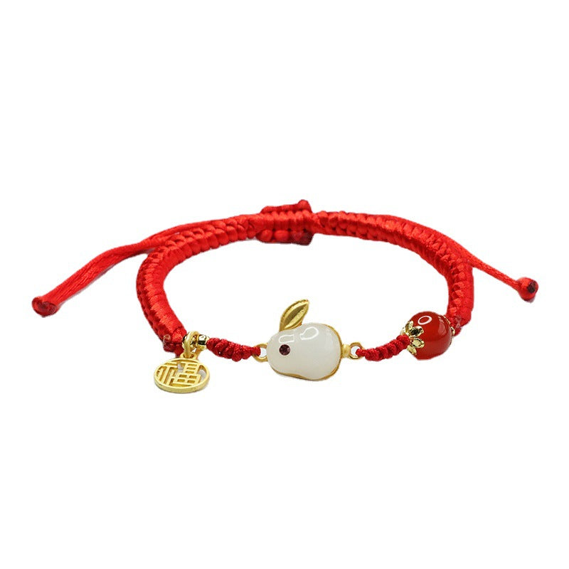 Natural red agate bracelet chalcedony beads Fu brand rabbit bracelet bracelet MN3032701