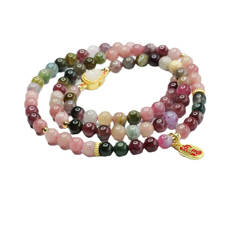 Natural Brazilian tourmaline bracelet multi-circle crystal bracelet for women CB3032705 