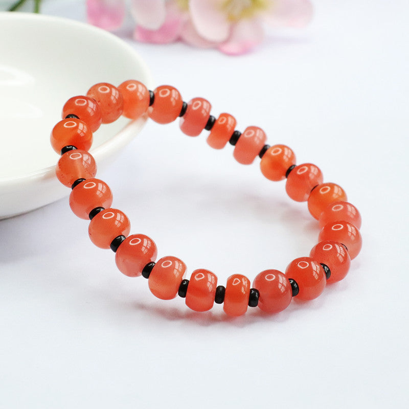 Natural South Red Agate Bracelet Ice Red Abacus Bead Bracelet Jewelry MN2082509 