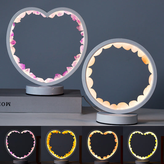 Natural raw stone transparent crystal colorful shining night light street stall night market gift love style atmosphere light 