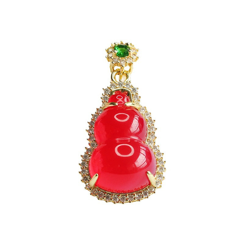 Red agate gourd pendant chalcedony necklace pendant MN3071906