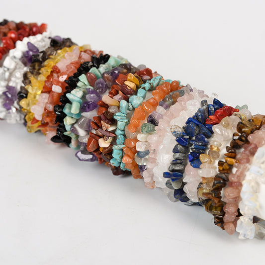 New hot-selling natural crystal mixed irregular gravel bracelet for women handmade rose quartz bracelet 