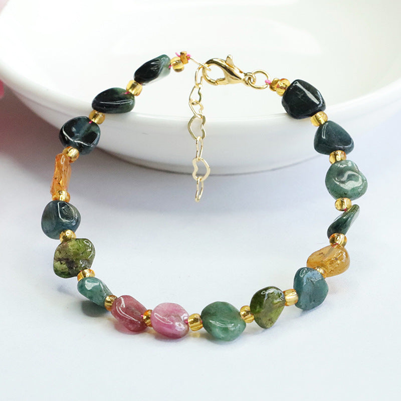 Natural Tourmaline Bracelet Candy Color Colorful Treasure Bracelet Crystal CB3092207 