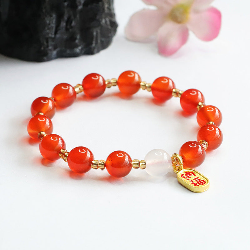 Natural red agate bracelet chalcedony blessing brand bracelet national fashion jewelry welfare MN4061201