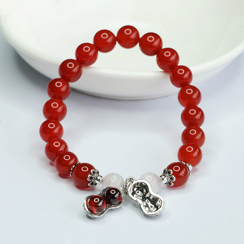 Red Agate Bracelet White Cat's Eye Good Things Happen Bracelet Women's National Trend MN4012804