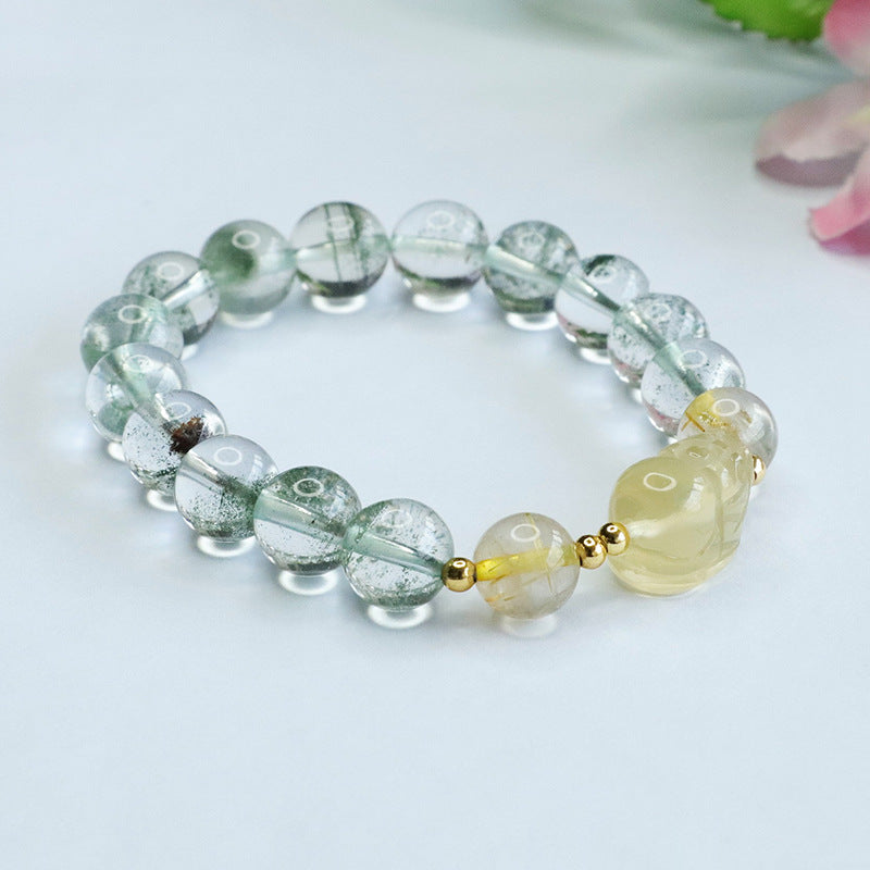 Natural crystal bracelet green ghost bracelet yellow crystal Pixiu bracelet CB3071204 