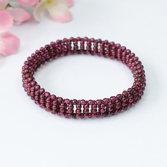 Garnet bracelet woven bracelet hand row crystal jewelry CB3102206 