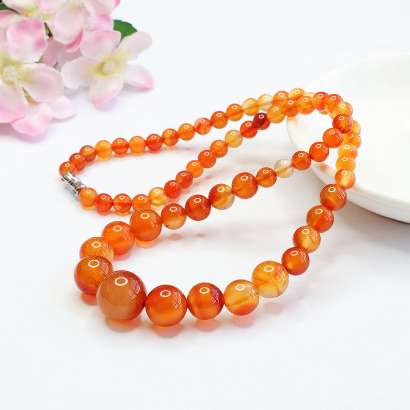 Red agate ice penetrating tower chain chalcedony gradient jewelry MN2040401