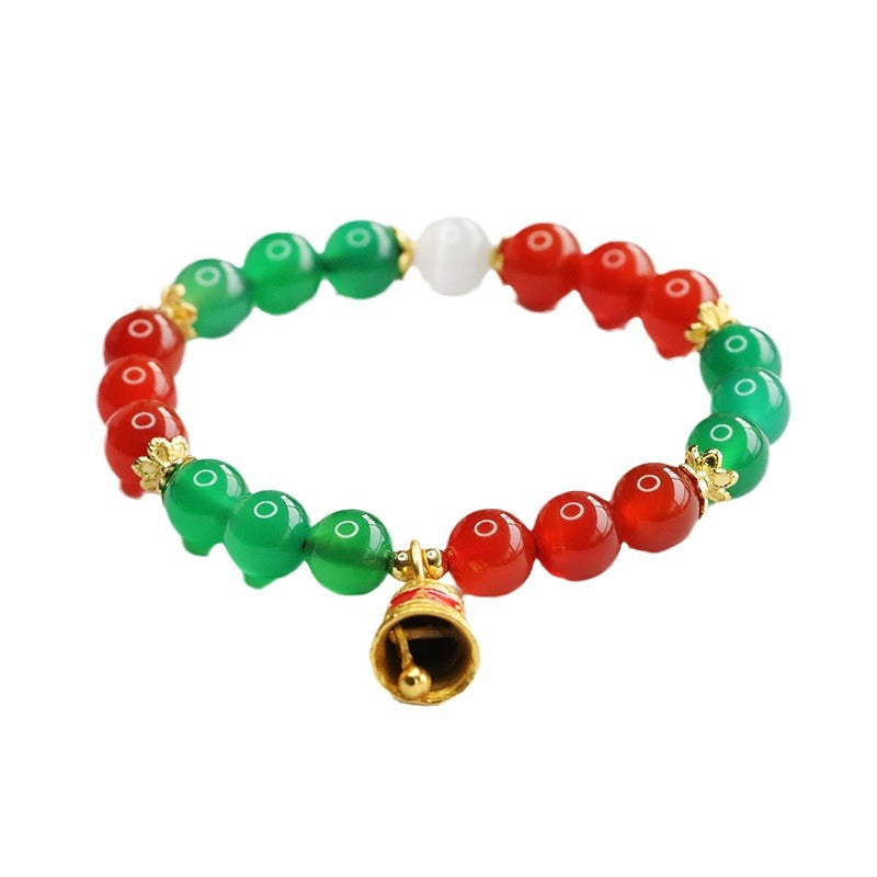 Natural red agate bell bracelet Christmas chrysoprase bracelet CB3111405