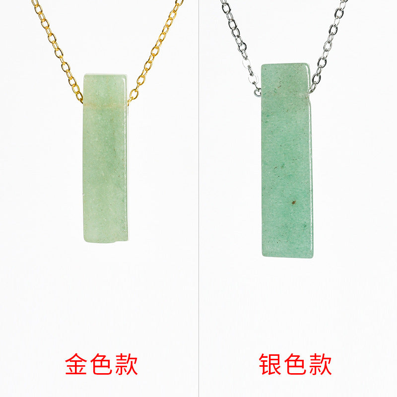 Natural crystal agate personalized irregular flat long necklace with long pendant 