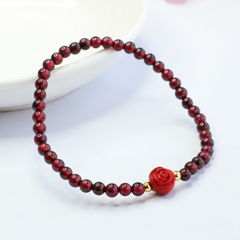 Natural garnet bracelet cinnabar bracelet rose CB2102611 