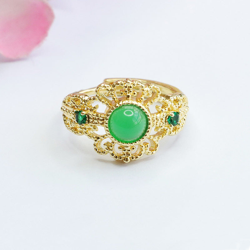 Natural red agate ring imperial chrysoprase ring palace style MN3110602