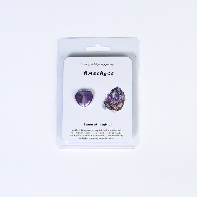 Wholesale natural crystal love star moon shape ore card set mineral mark box wishing bottle children's gift 