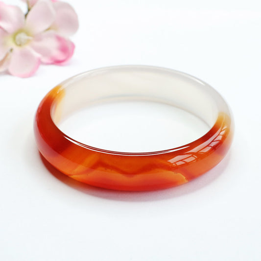 Natural red agate lychee jelly bracelet chalcedony gradient jewelry MN2042013