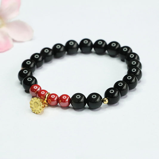 Obsidian Bracelet Cinnabar Imperial Sand Bracelet Women's National Fashion Jewelry CB4040604 